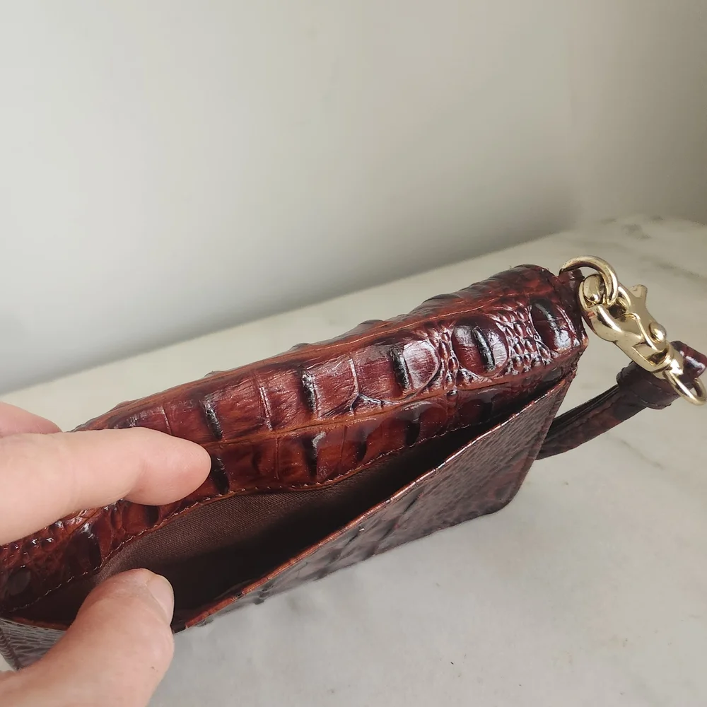 Brahmin Pecan Melbourne Mini Amelia Wallet Shoulder or Handle Top Bucket Bag - Picture 11 of 11